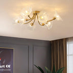 Solara Lumière de Plafond Fleur en Verre Pétale Chic Élégante - Neutralighting