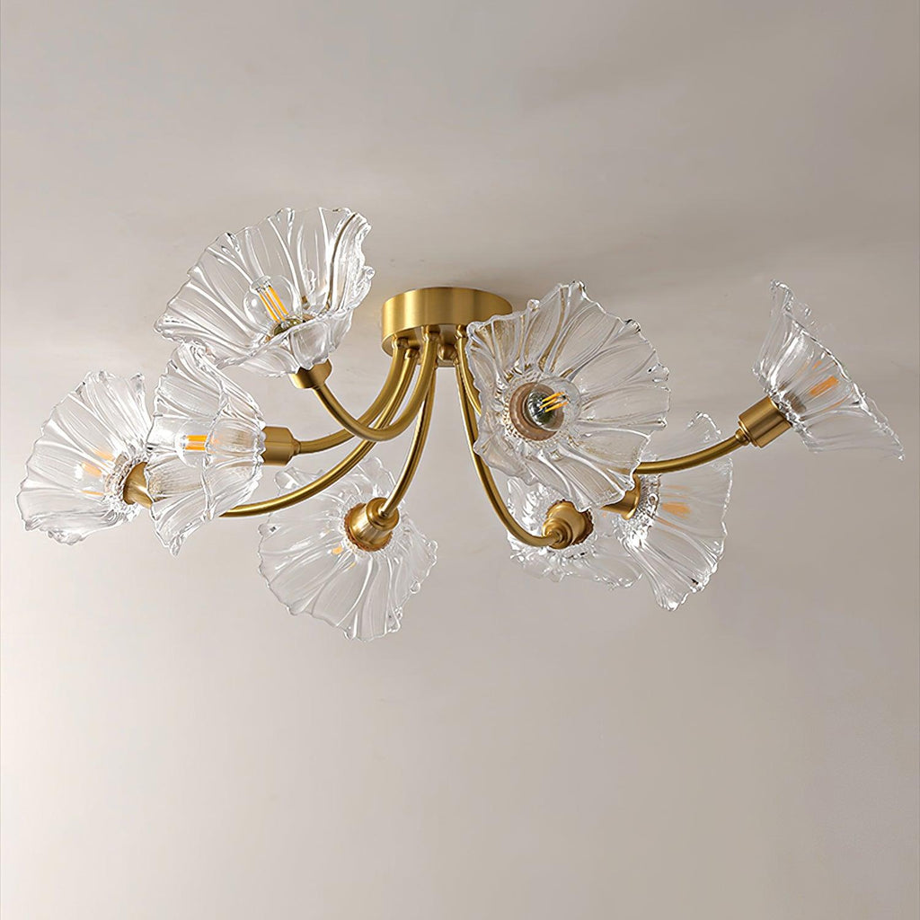 Solara Lumière de Plafond Fleur en Verre Pétale Chic Élégante - Neutralighting