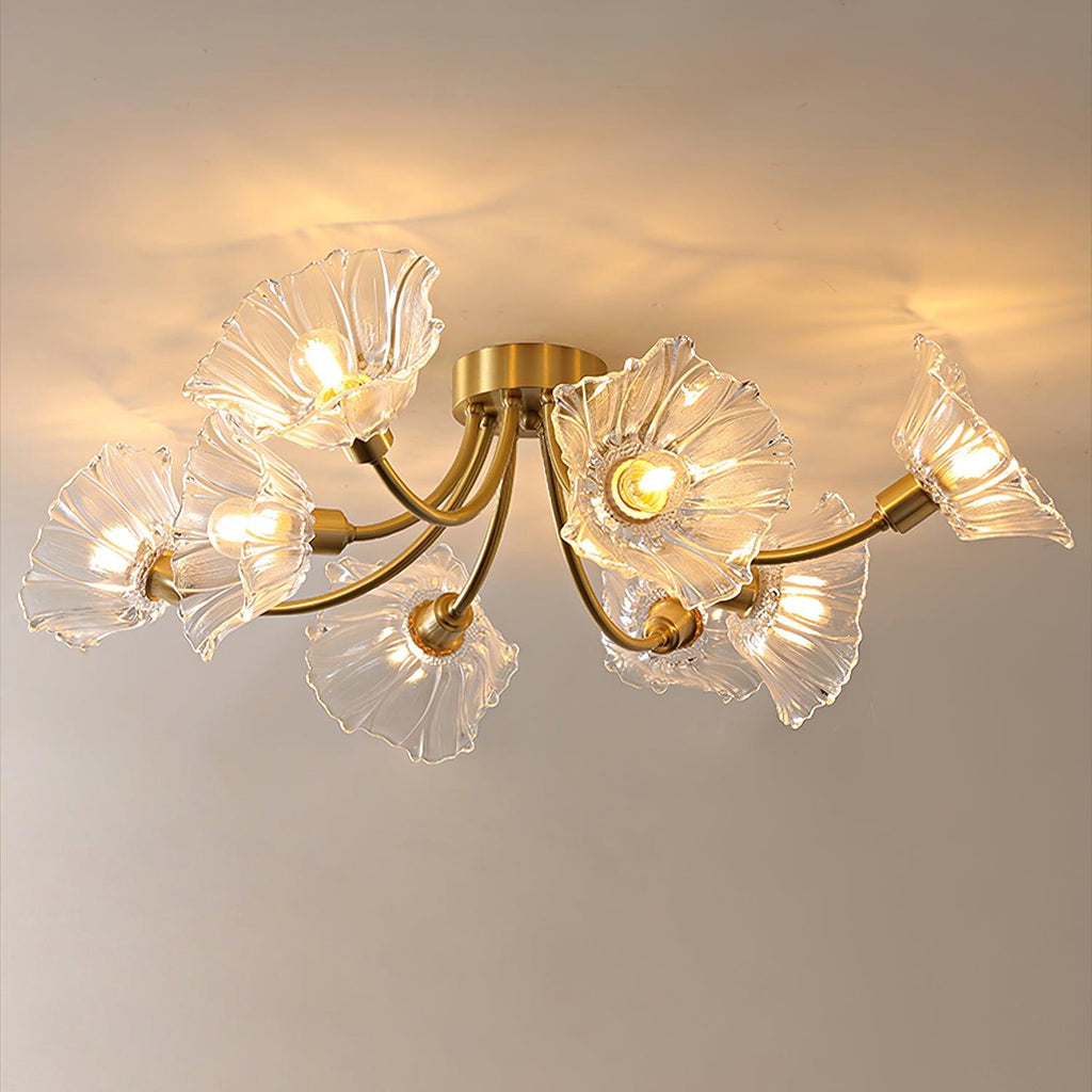 Solara Lumière de Plafond Fleur en Verre Pétale Chic Élégante - Neutralighting