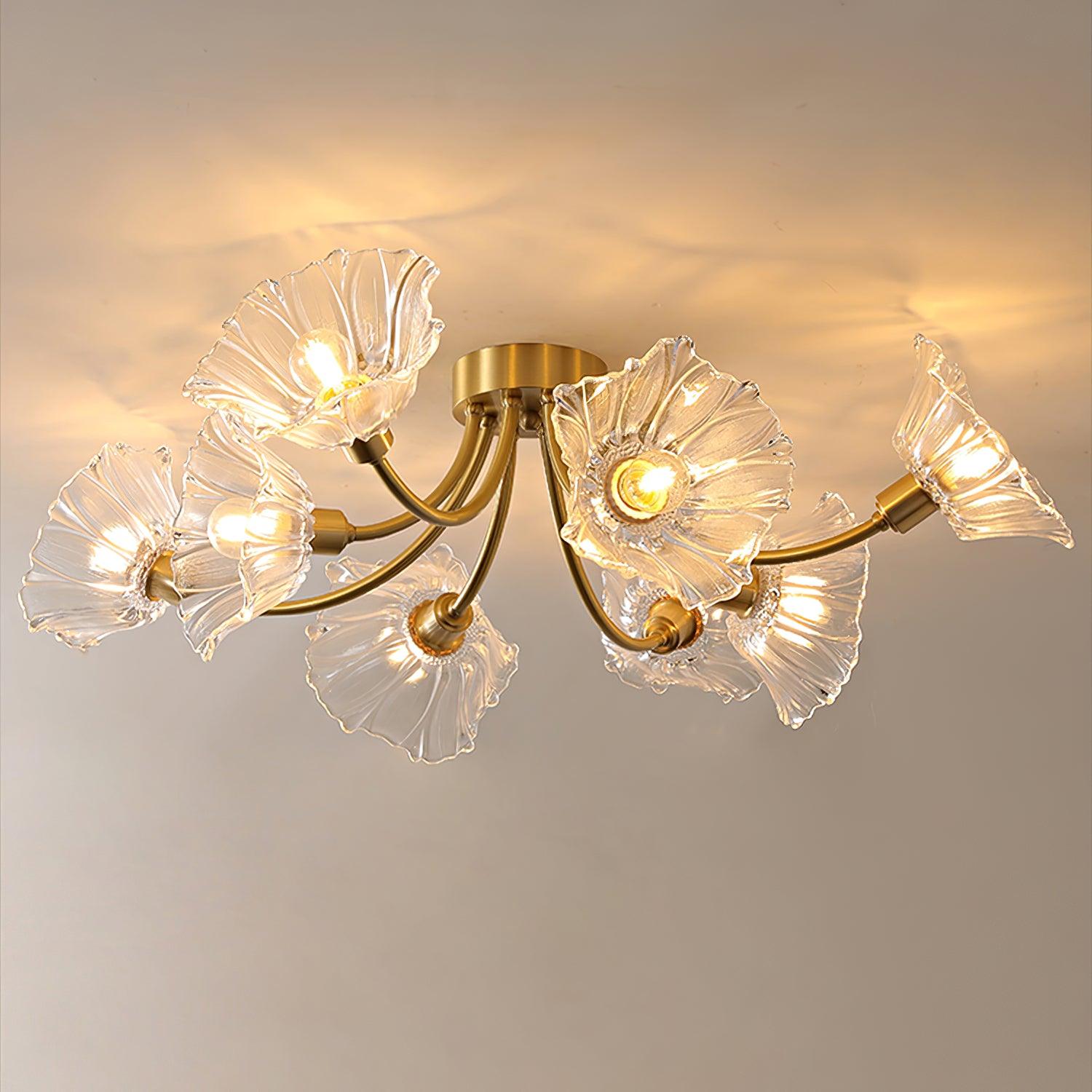 Solara Lumière de Plafond Fleur en Verre Pétale Chic Élégante - Neutralighting