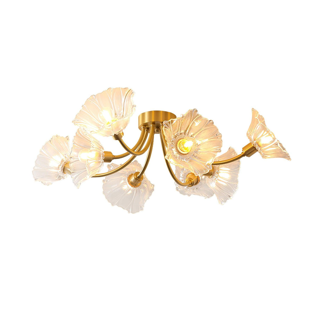 Solara Lumière de Plafond Fleur en Verre Pétale Chic Élégante - Neutralighting