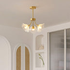 Lustra Chandelier en Verre Fleur avec Finition Laiton - Neutralighting