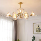 Lustra Chandelier en Verre Fleur avec Finition Laiton - Neutralighting