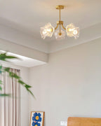 Lustra Chandelier en Verre Fleur avec Finition Laiton - Neutralighting