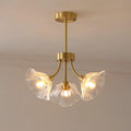 Lustra Chandelier en Verre Fleur avec Finition Laiton - Neutralighting