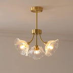 Lustra Chandelier en Verre Fleur avec Finition Laiton - Neutralighting