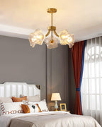 Lustra Chandelier en Verre Fleur avec Finition Laiton - Neutralighting
