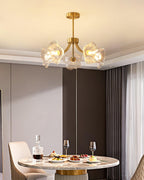 Lustra Chandelier en Verre Fleur avec Finition Laiton - Neutralighting