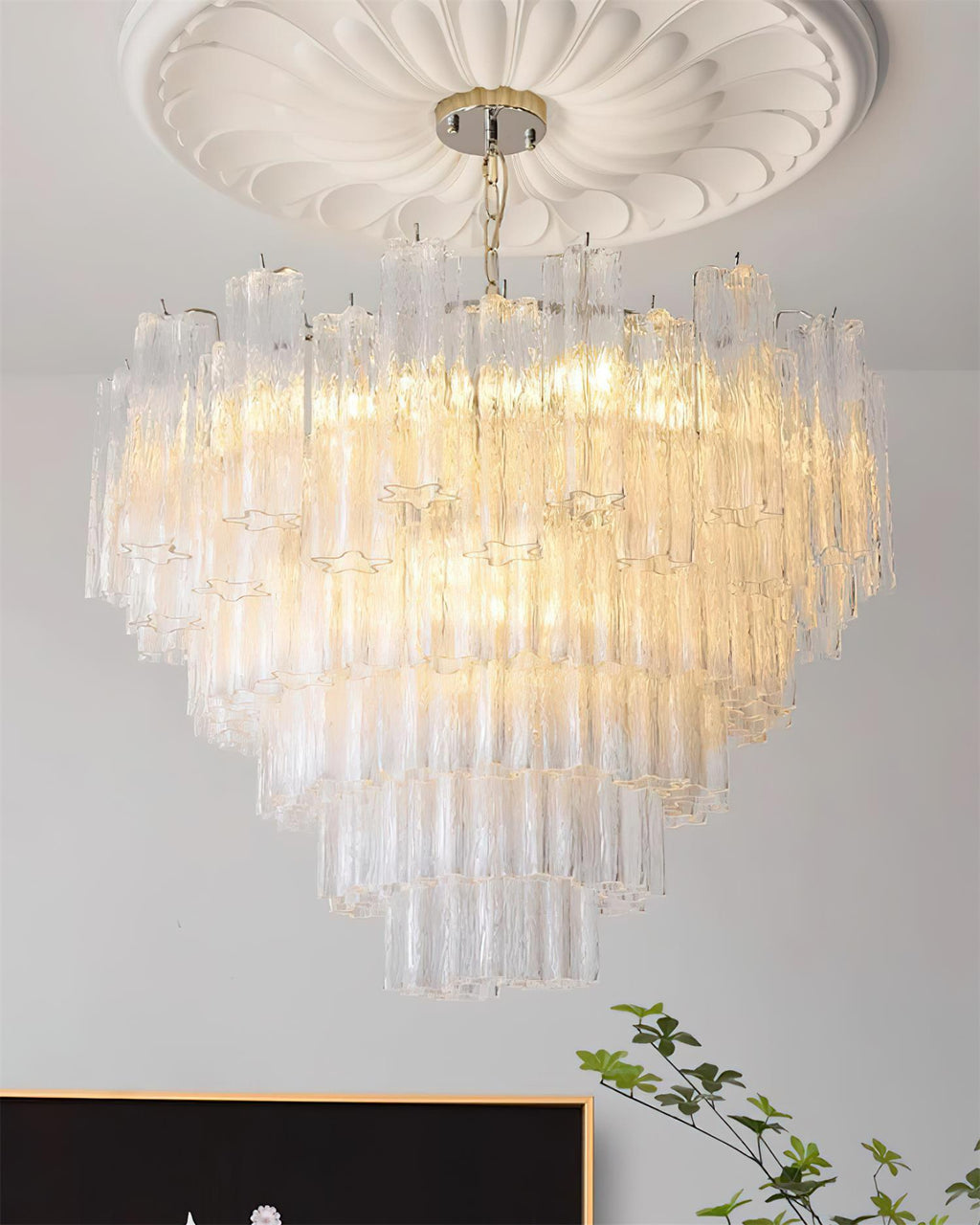 Kamenicky Lustre Cascades de Verre en Niveaux - Neutralighting