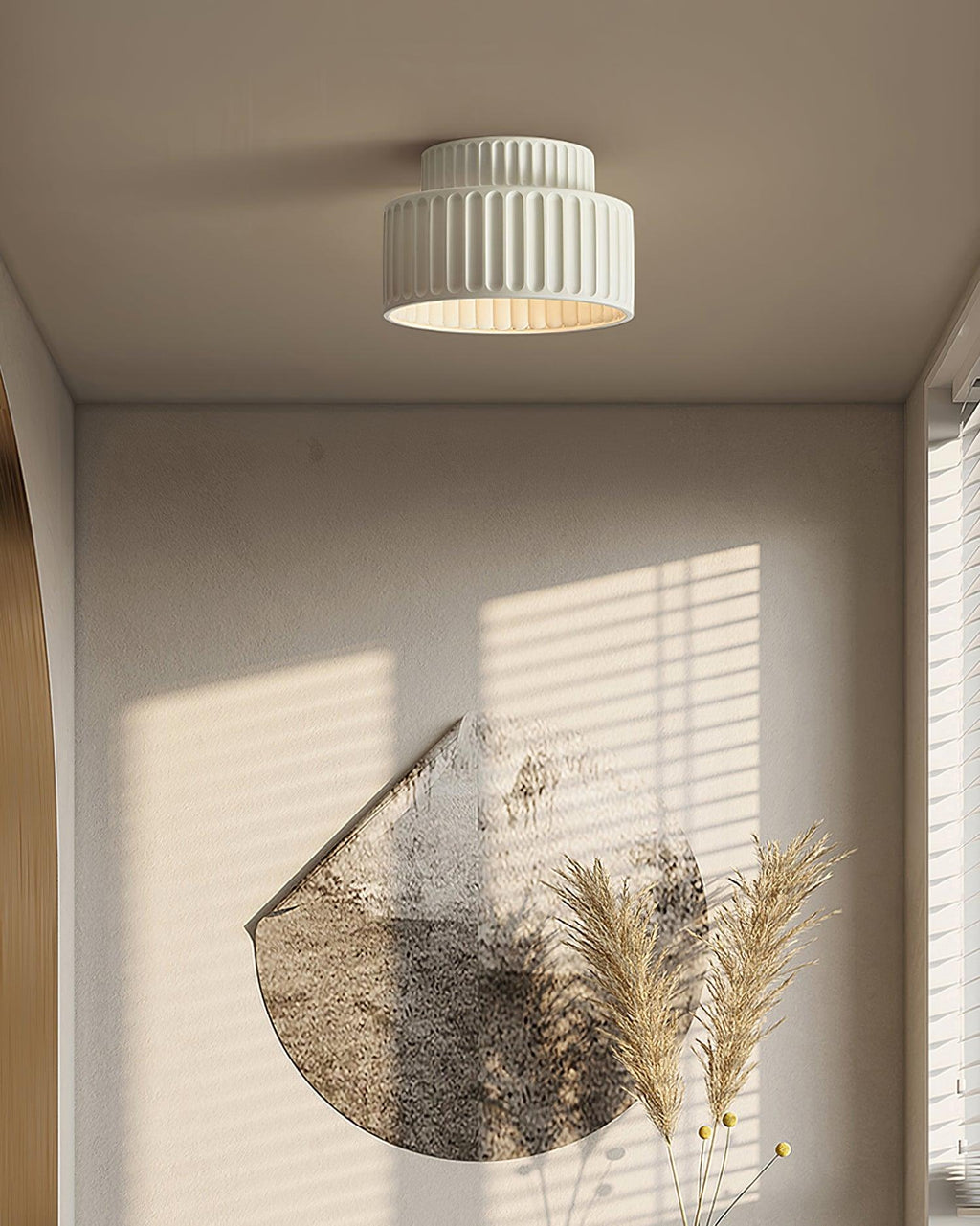 Solara Plafonnier avec abat-jour plissé en acrylique - Neutralighting