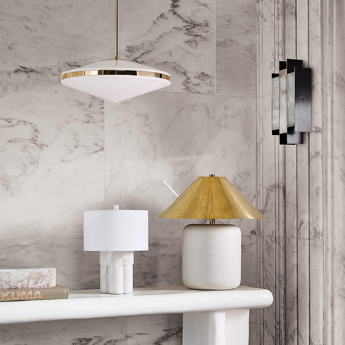 Vavynor Applique Murale Laiton Albâtre Créativité Individuelle - Neutralighting