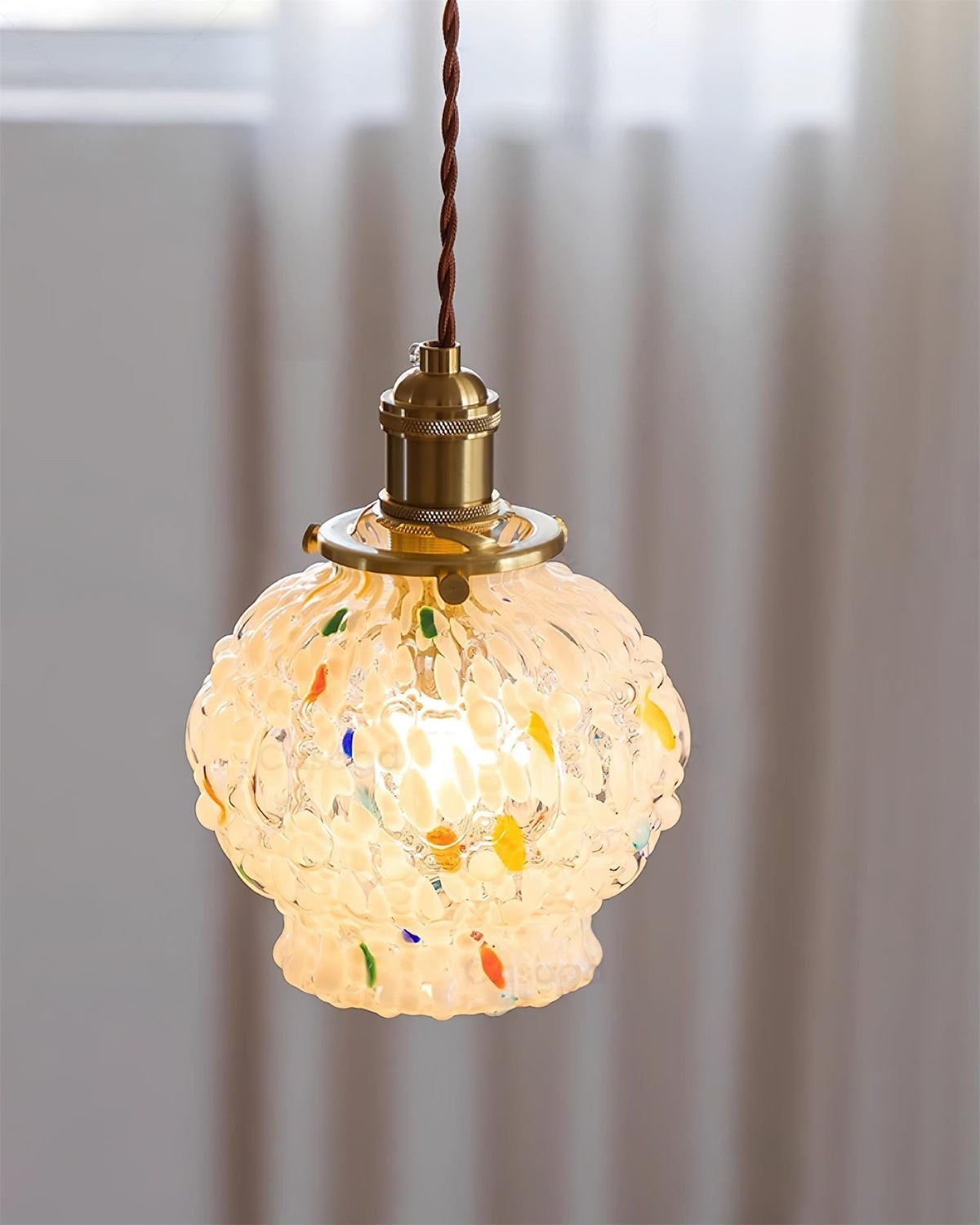 Jovik Lampe Suspendue en Verre Texturé - Neutralighting