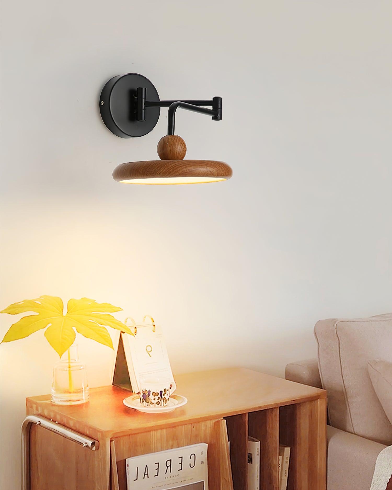 Kenshika Bois Disque Noir Applique Lumière - Neutralighting