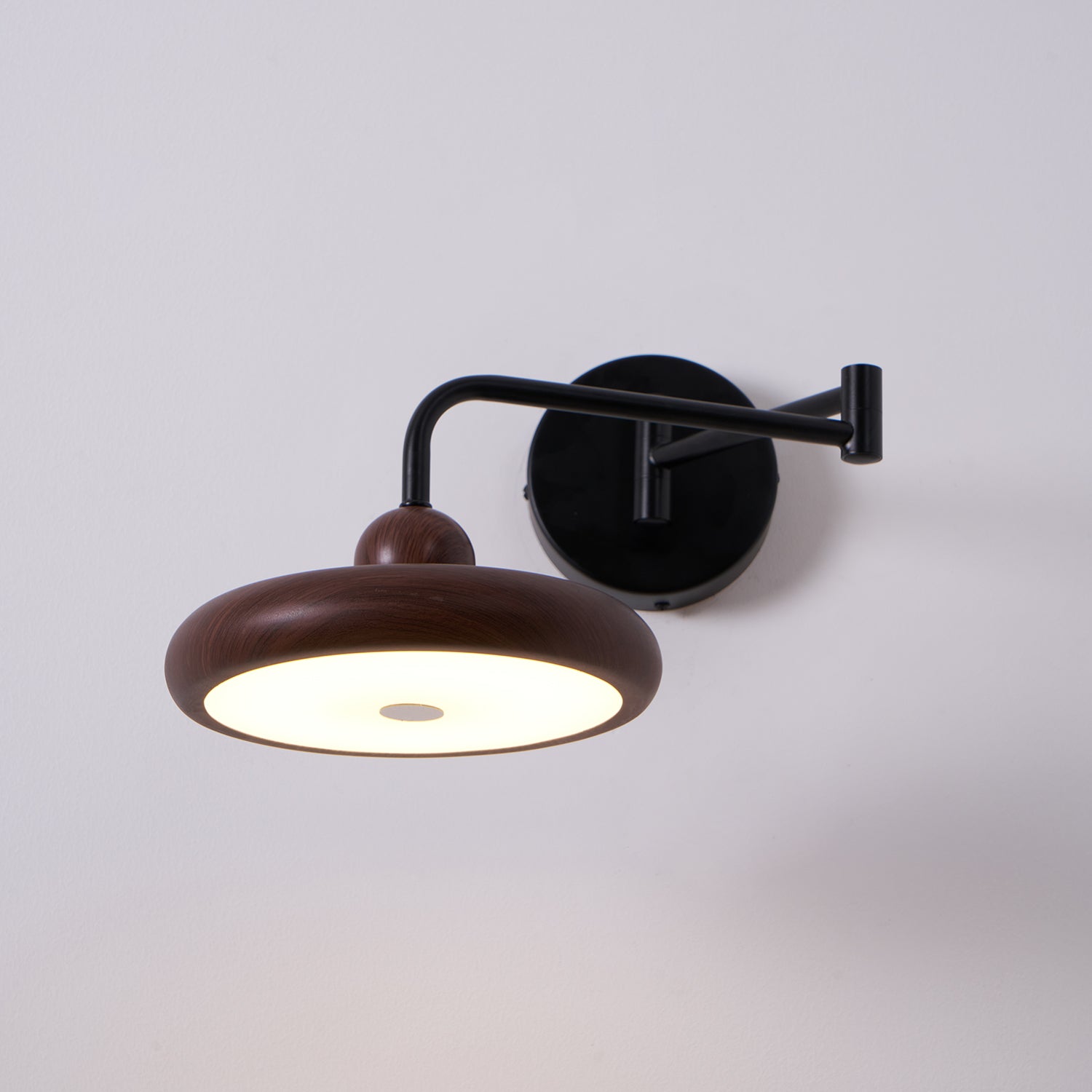 Kenshika Bois Disque Noir Applique Lumière - Neutralighting