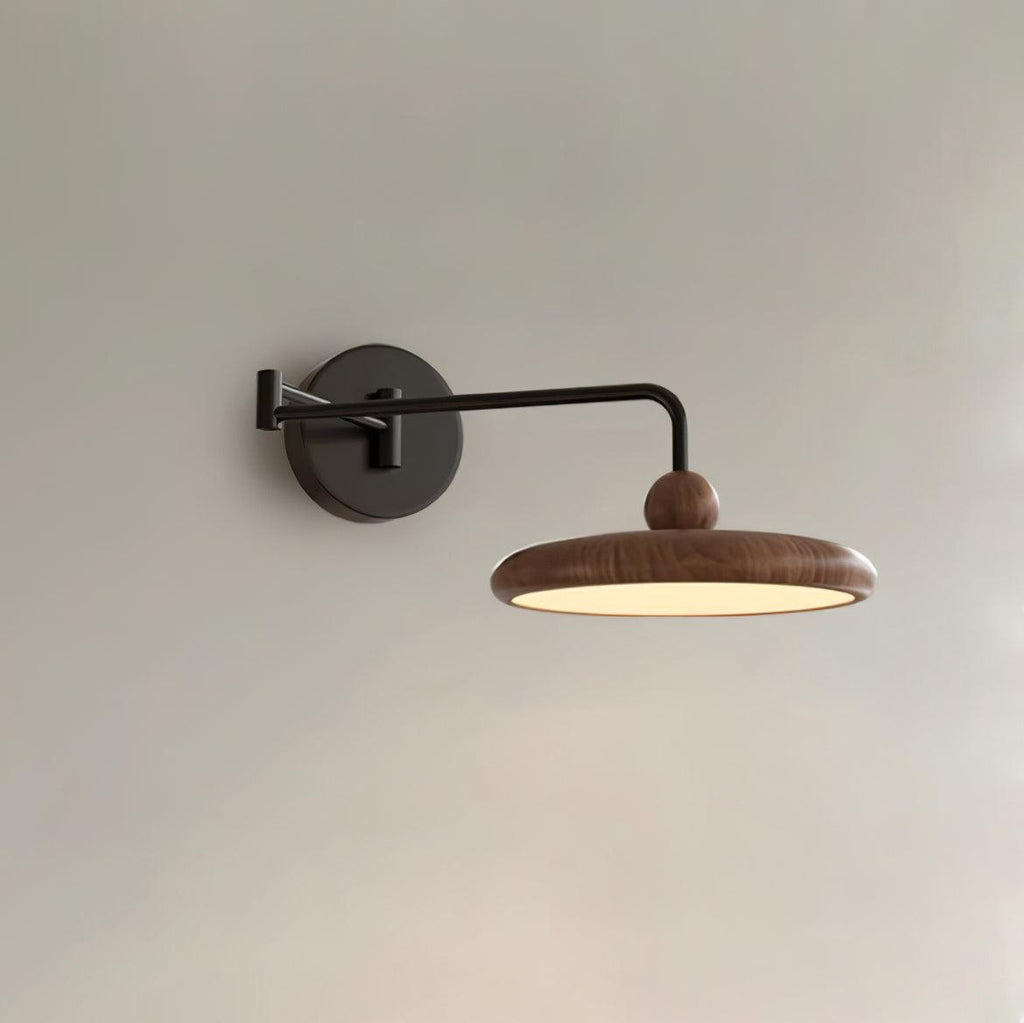 Kenshika Bois Disque Noir Applique Lumière - Neutralighting