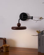 Kenshika Bois Disque Noir Applique Lumière - Neutralighting