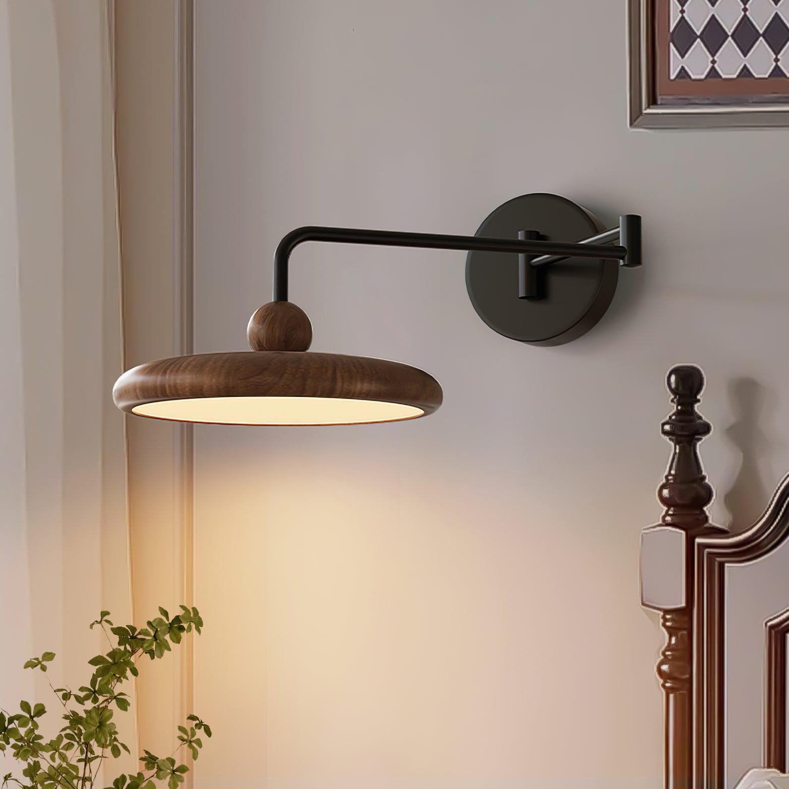 Kenshika Bois Disque Noir Applique Lumière - Neutralighting