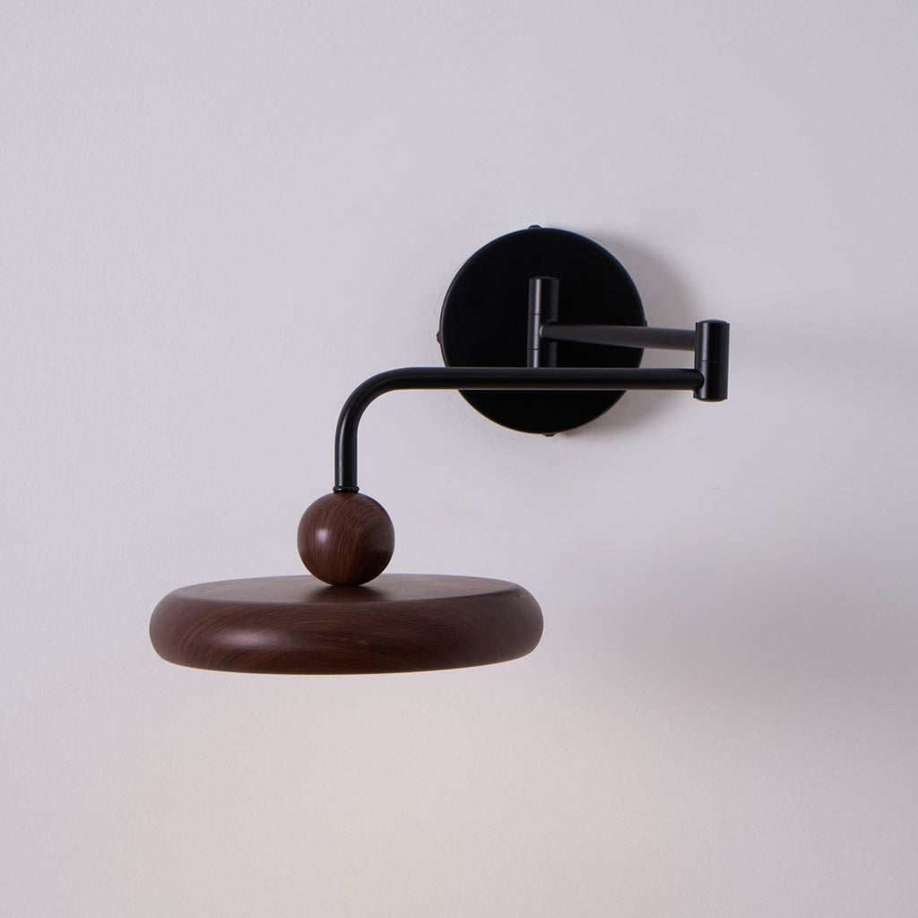 Kenshika Bois Disque Noir Applique Lumière - Neutralighting