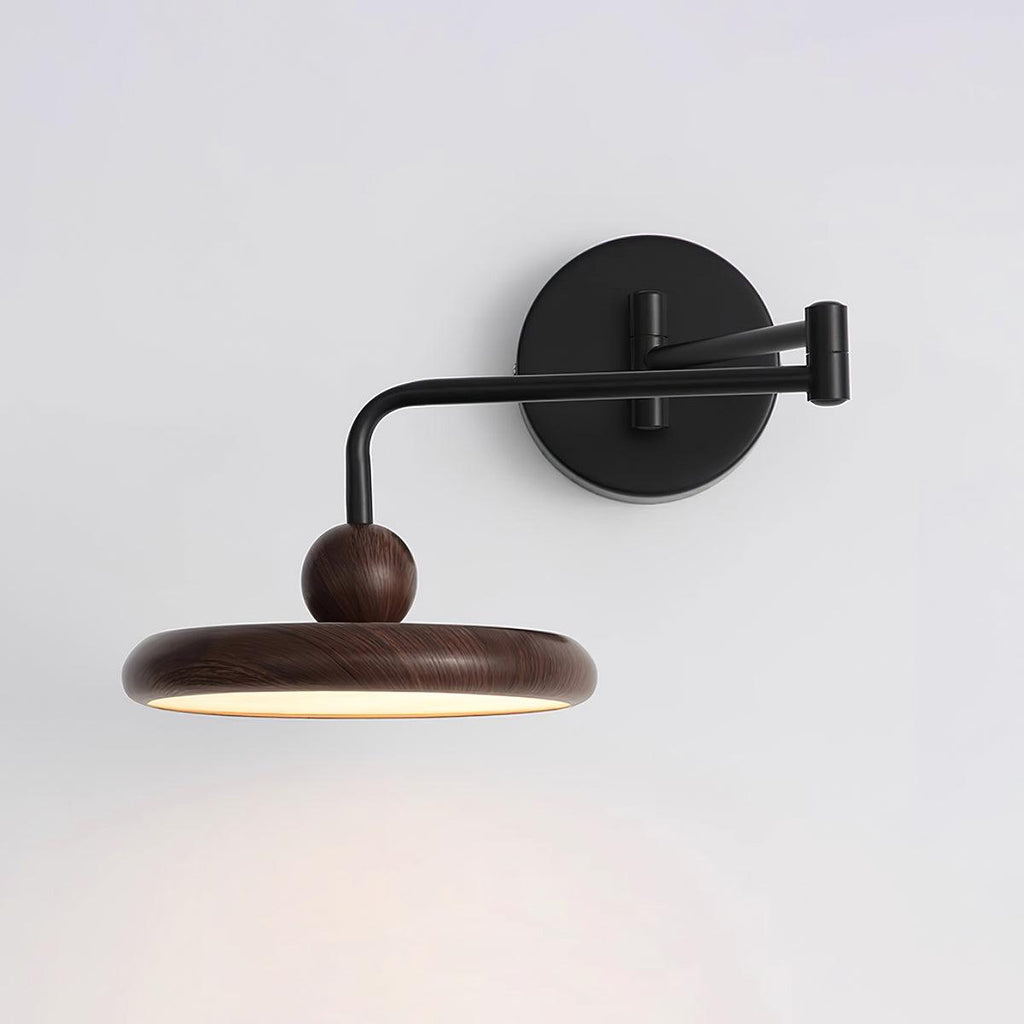 Kenshika Bois Disque Noir Applique Lumière - Neutralighting