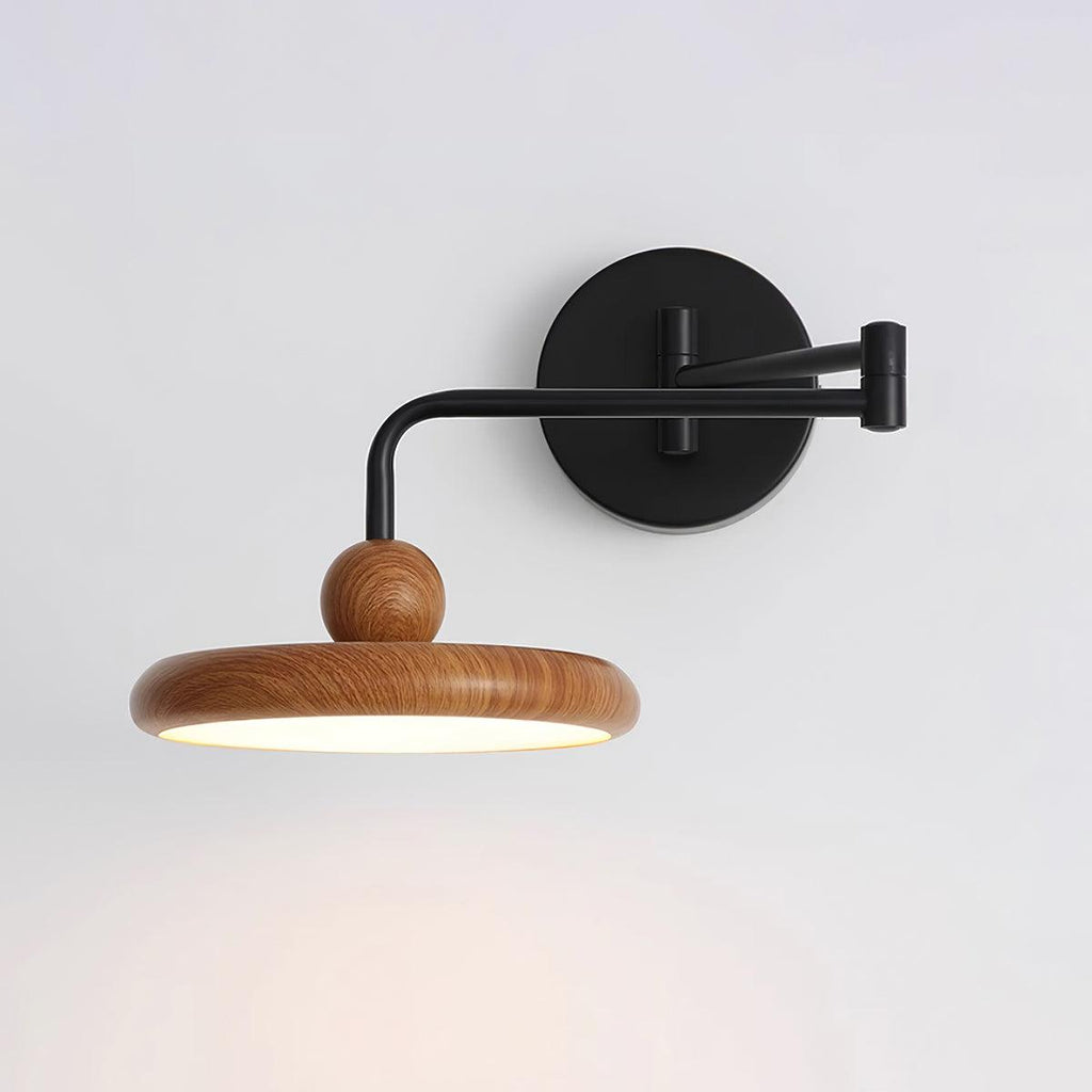 Kenshika Bois Disque Noir Applique Lumière - Neutralighting