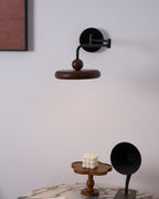 Kenshika Bois Disque Noir Applique Lumière - Neutralighting