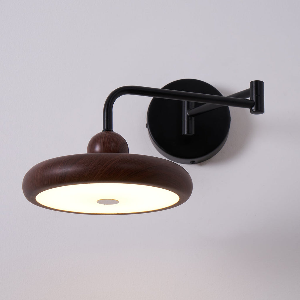 Kenshika Bois Disque Noir Applique Lumière - Neutralighting