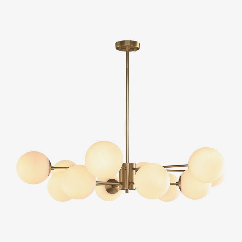 Lustra Chandelier en Laiton Verre Opale - Neutralighting