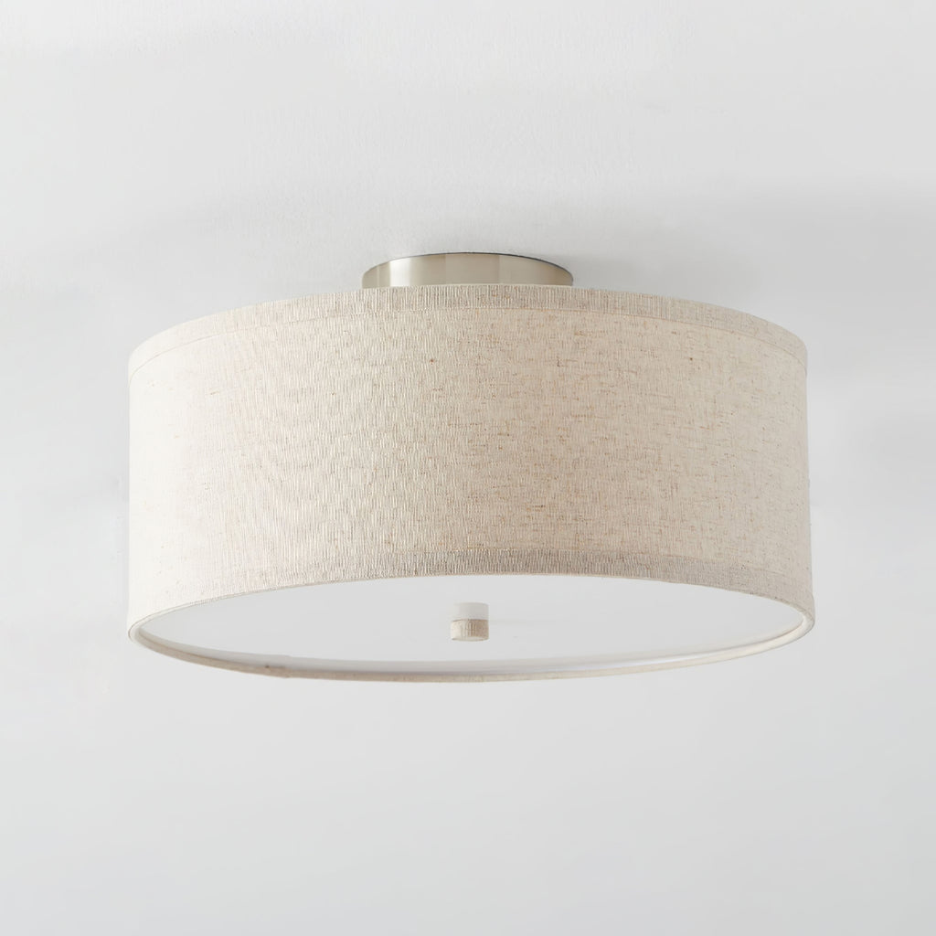 Lustra Plafonnier à Abat-jour en Lin Simple et Élégant - Neutralighting