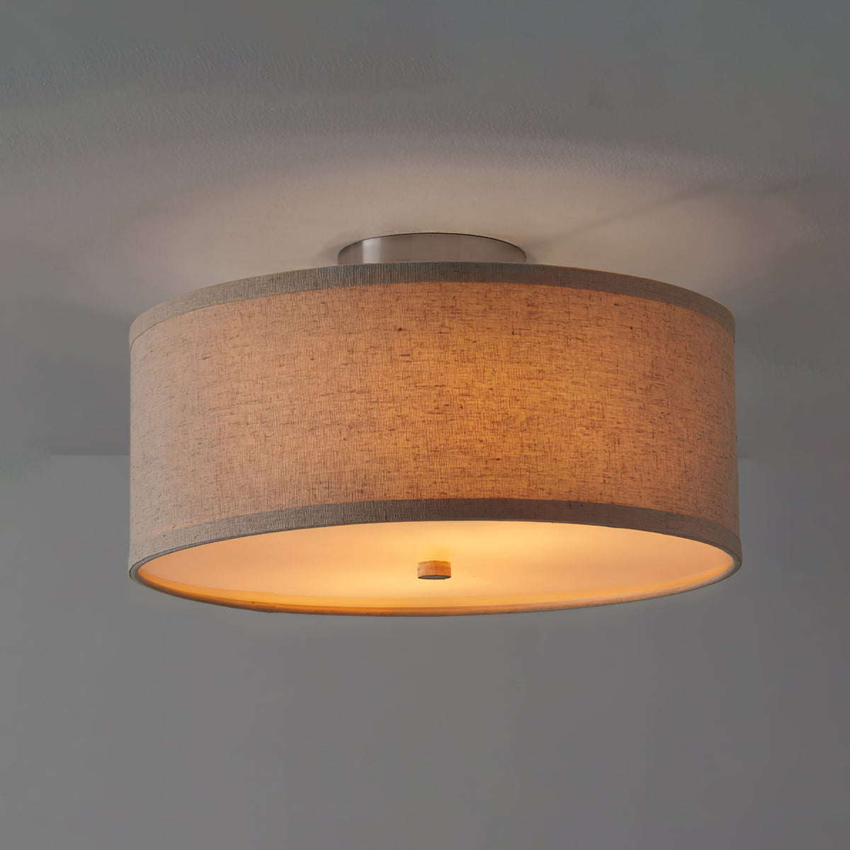 Lustra Plafonnier à Abat-jour en Lin Simple et Élégant - Neutralighting