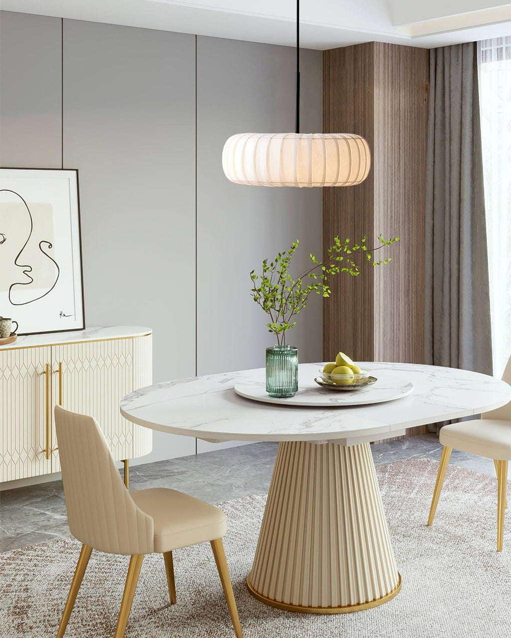 Kathy Lampe Suspendue Tissu Superposée Ronde - Neutralighting