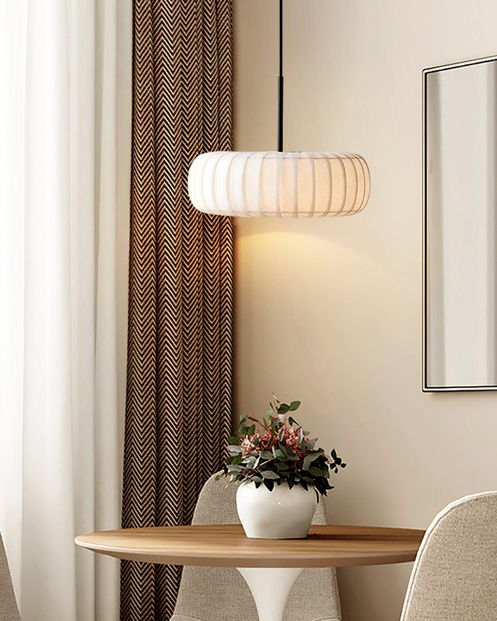 Kathy Lampe Suspendue Tissu Superposée Ronde - Neutralighting