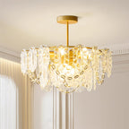 Katia Lustre Cascades de Cristal Verre Or - Neutralighting