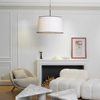 Aurzorora Vintage Industrial Brass Fabric Pendant Lamp - Neutralighting