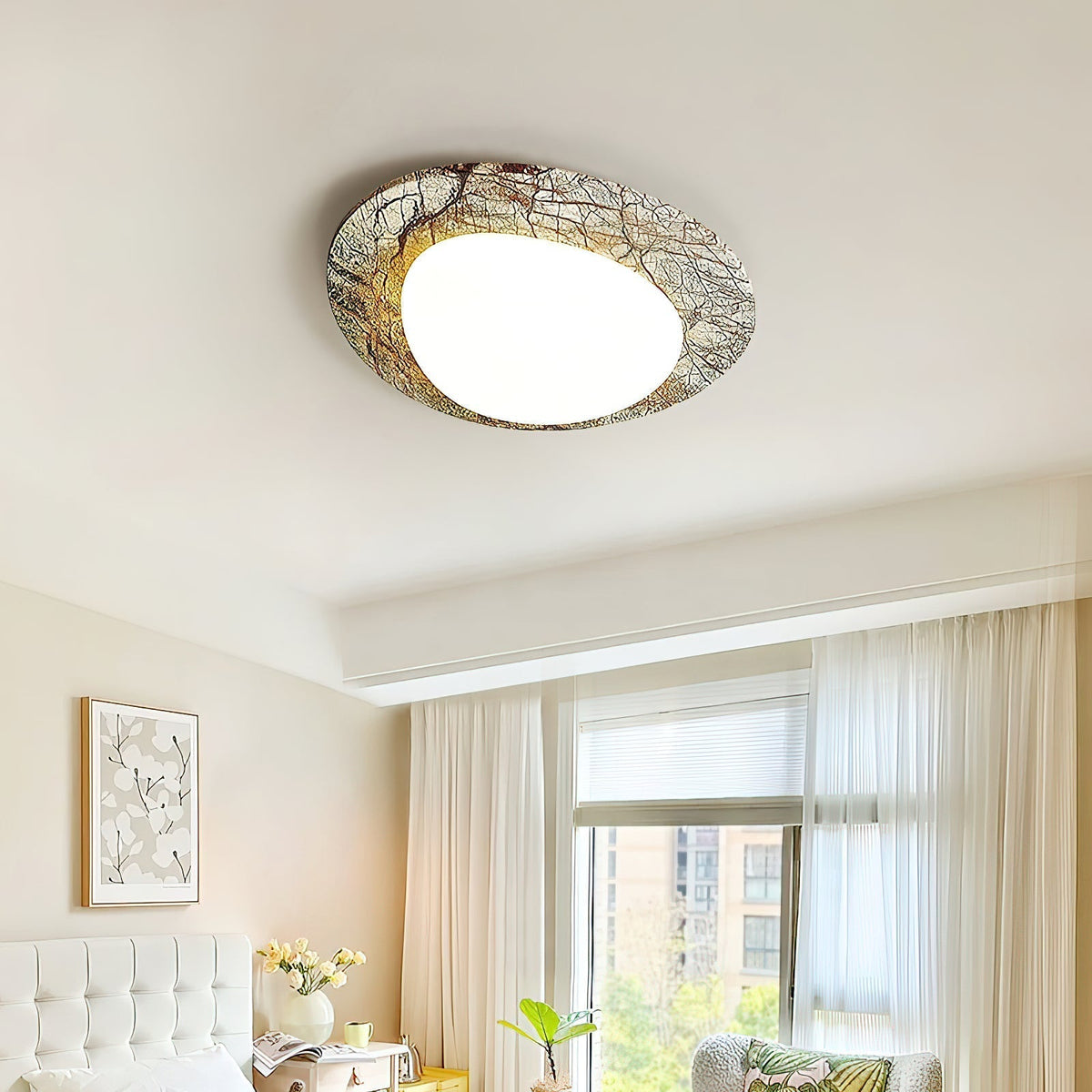 Cishaora Lampe Plafonnier Marbre Blanc Minimaliste Moderne - Neutralighting