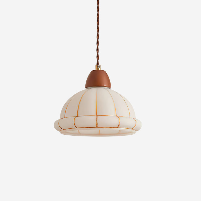Lampe Suspendue Avec Abat-jour en Verre et Accents en Bois de Noyer Minimaliste - Neutralighting