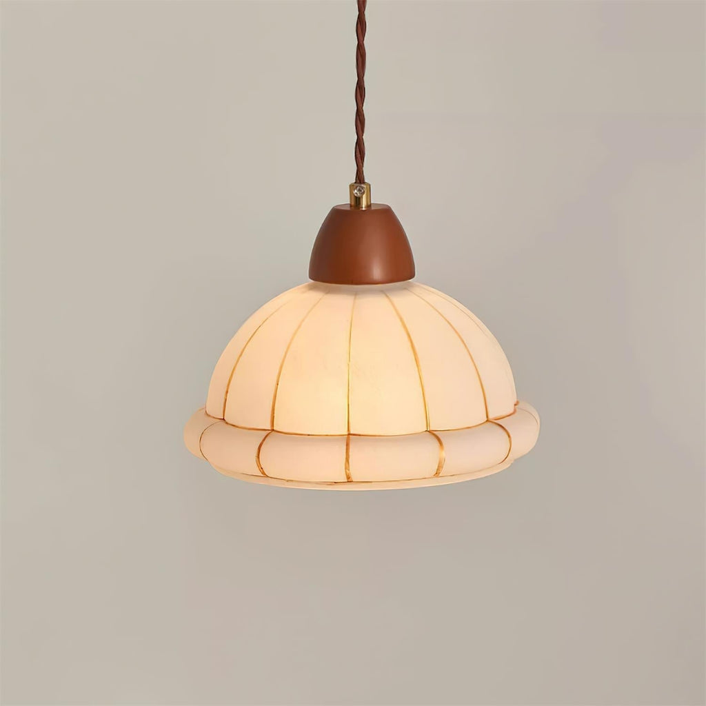 Lampe Suspendue Avec Abat-jour en Verre et Accents en Bois de Noyer Minimaliste - Neutralighting