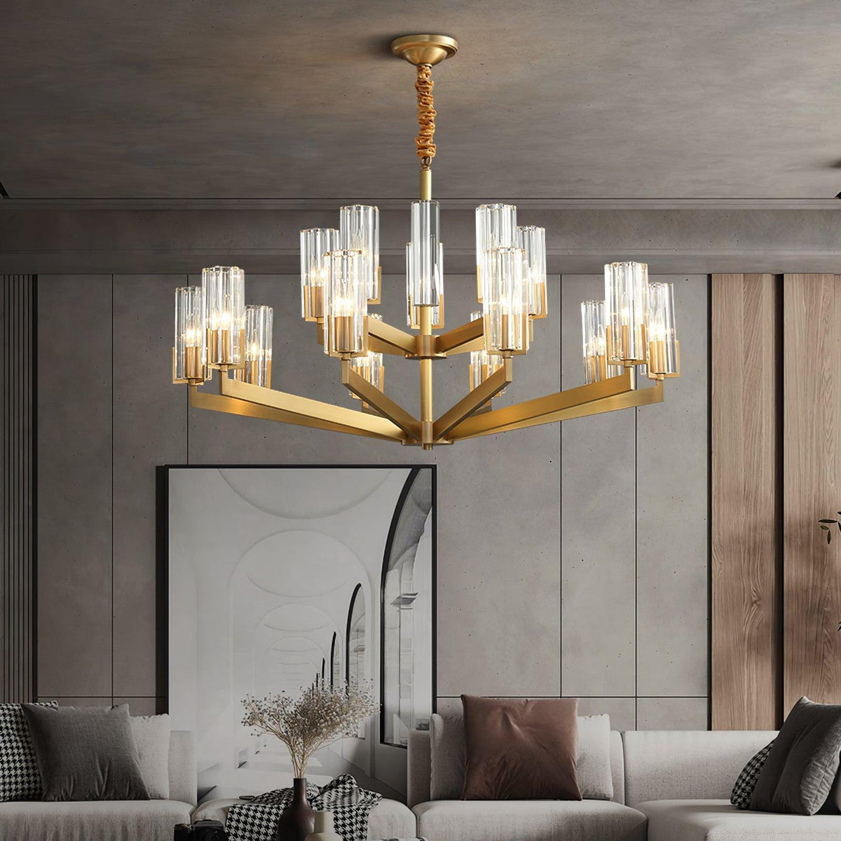 Lustra Chandelier Laiton Verre Moderne - Neutralighting