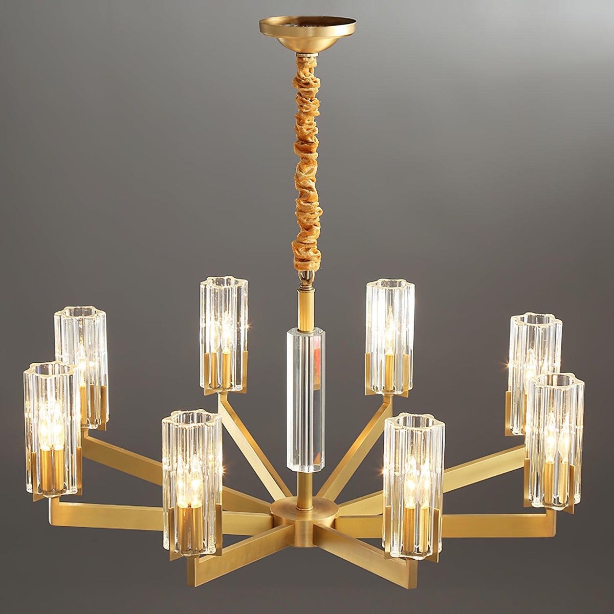 Lustra Chandelier Laiton Verre Moderne - Neutralighting