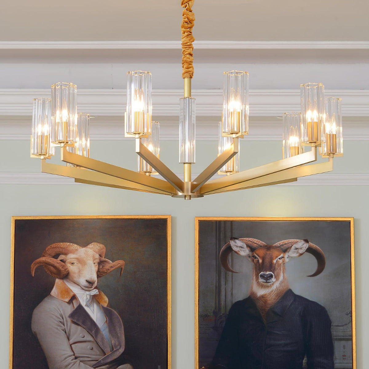 Lustra Chandelier Laiton Verre Moderne - Neutralighting