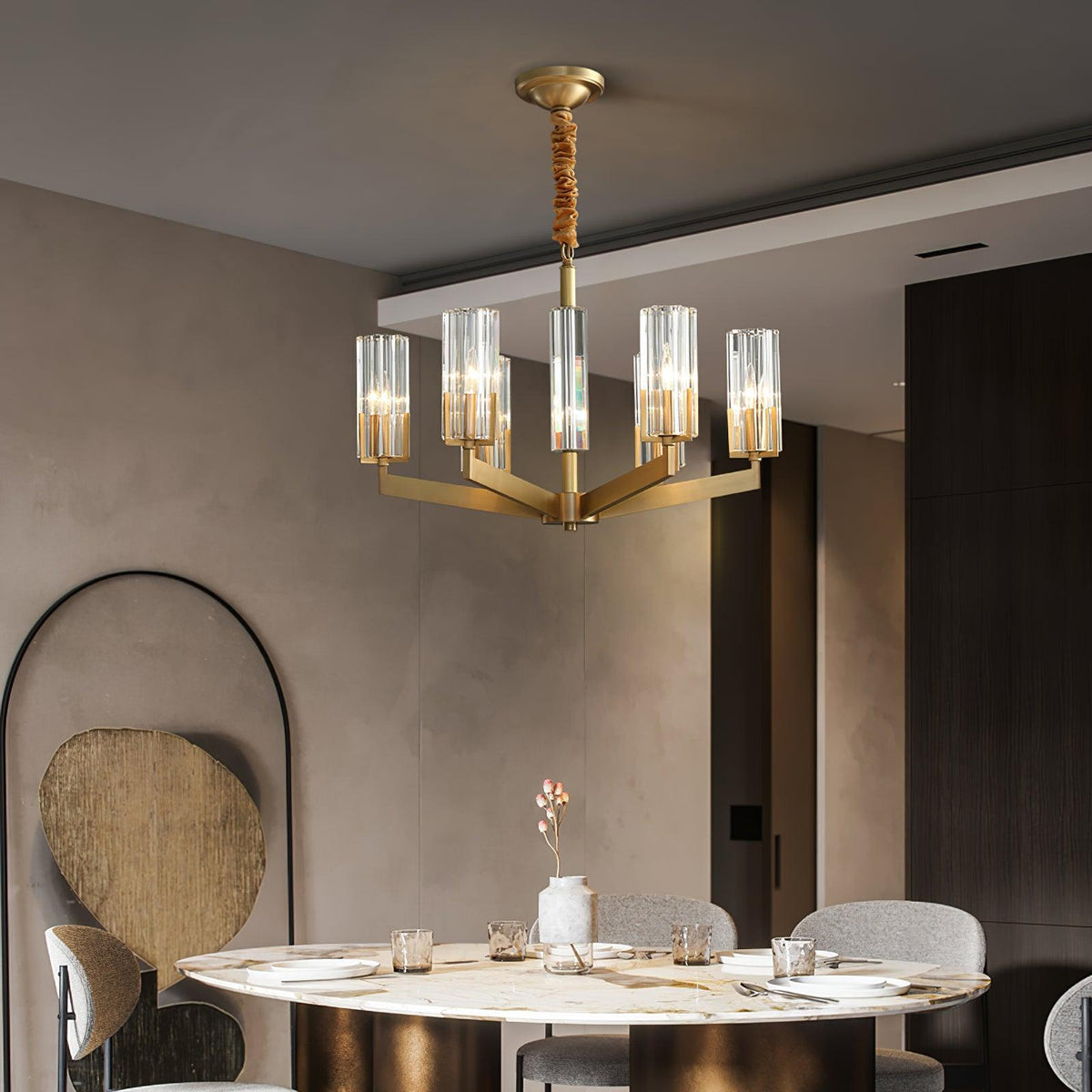 Lustra Chandelier Laiton Verre Moderne - Neutralighting