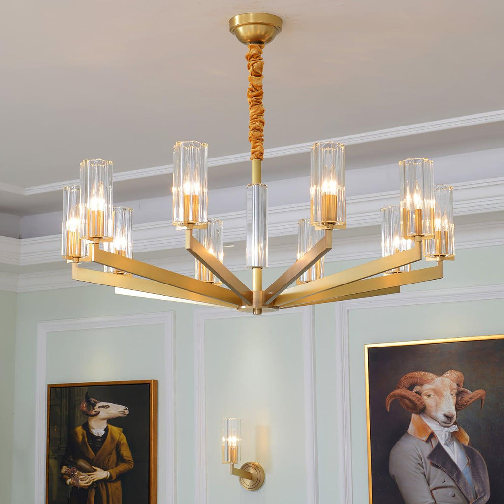 Lustra Chandelier Laiton Verre Moderne - Neutralighting
