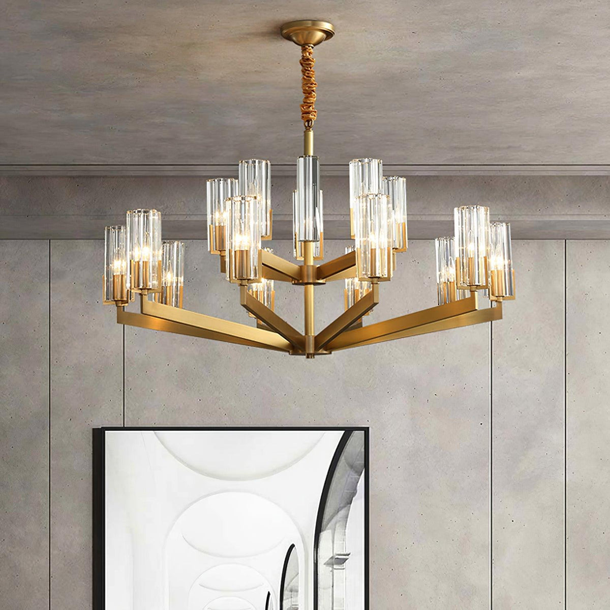Lustra Chandelier Laiton Verre Moderne - Neutralighting