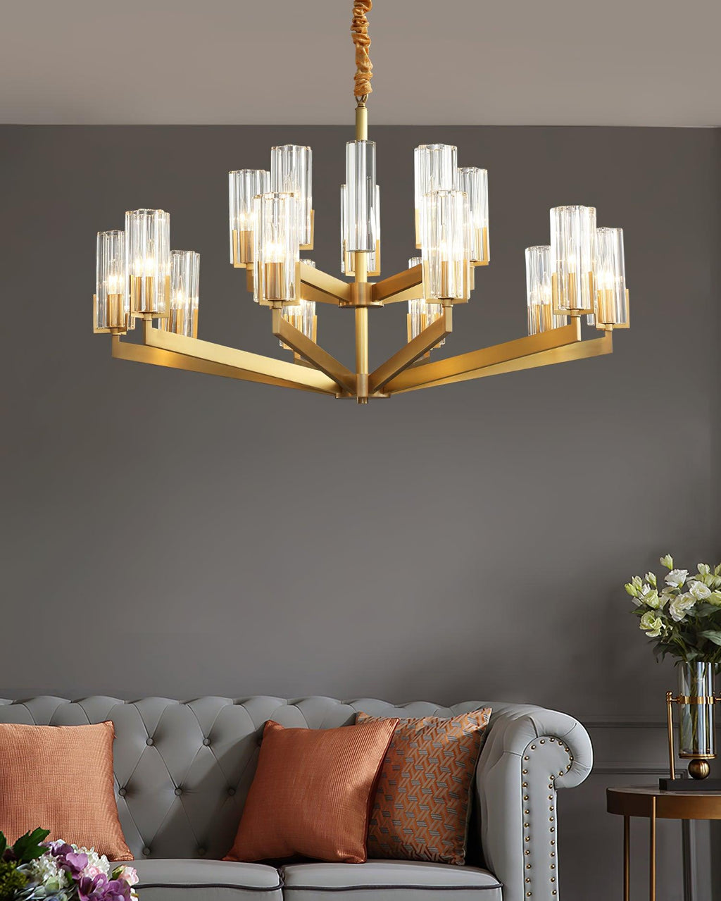 Lustra Chandelier Laiton Verre Moderne - Neutralighting