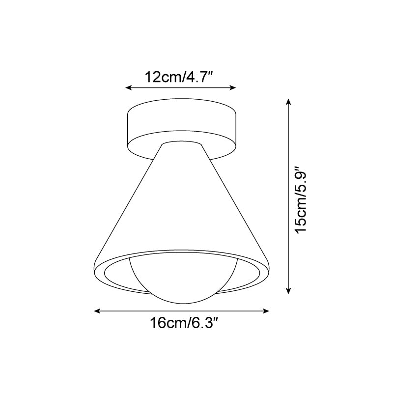 Hudon Lampe Plafonnier Semi-Encastrée en Cone de Travertin - Neutralighting