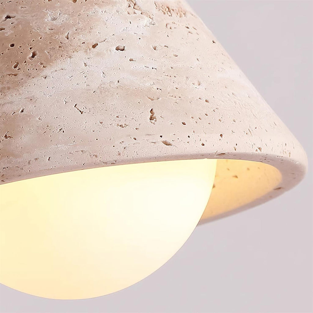 Hudon Lampe Plafonnier Semi-Encastrée en Cone de Travertin - Neutralighting