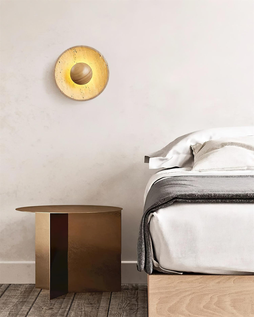 Gionne Applique Murale en Bois et Travertin - Neutralighting
