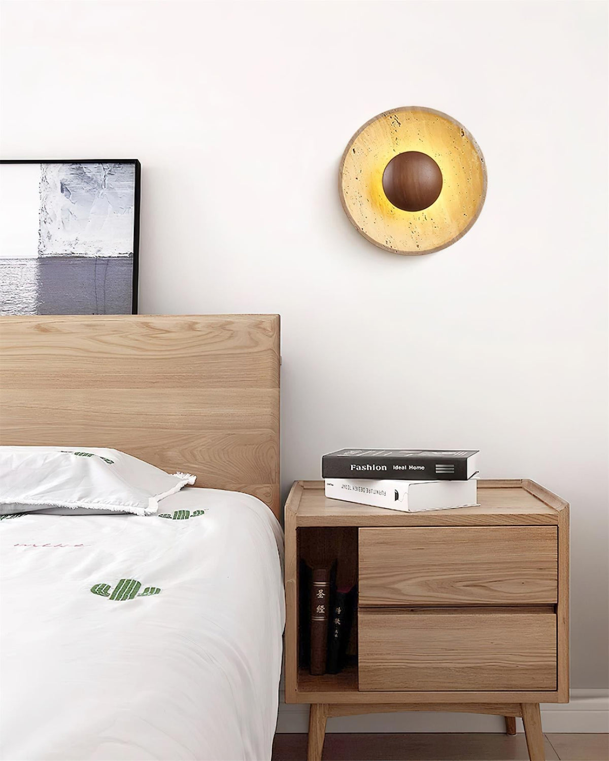 Gionne Applique Murale en Bois et Travertin - Neutralighting