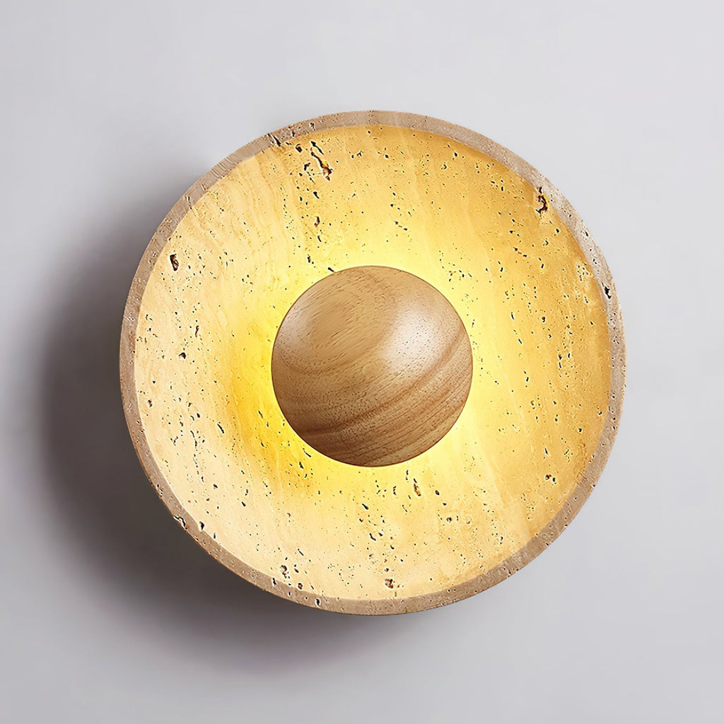 Gionne Applique Murale en Bois et Travertin - Neutralighting