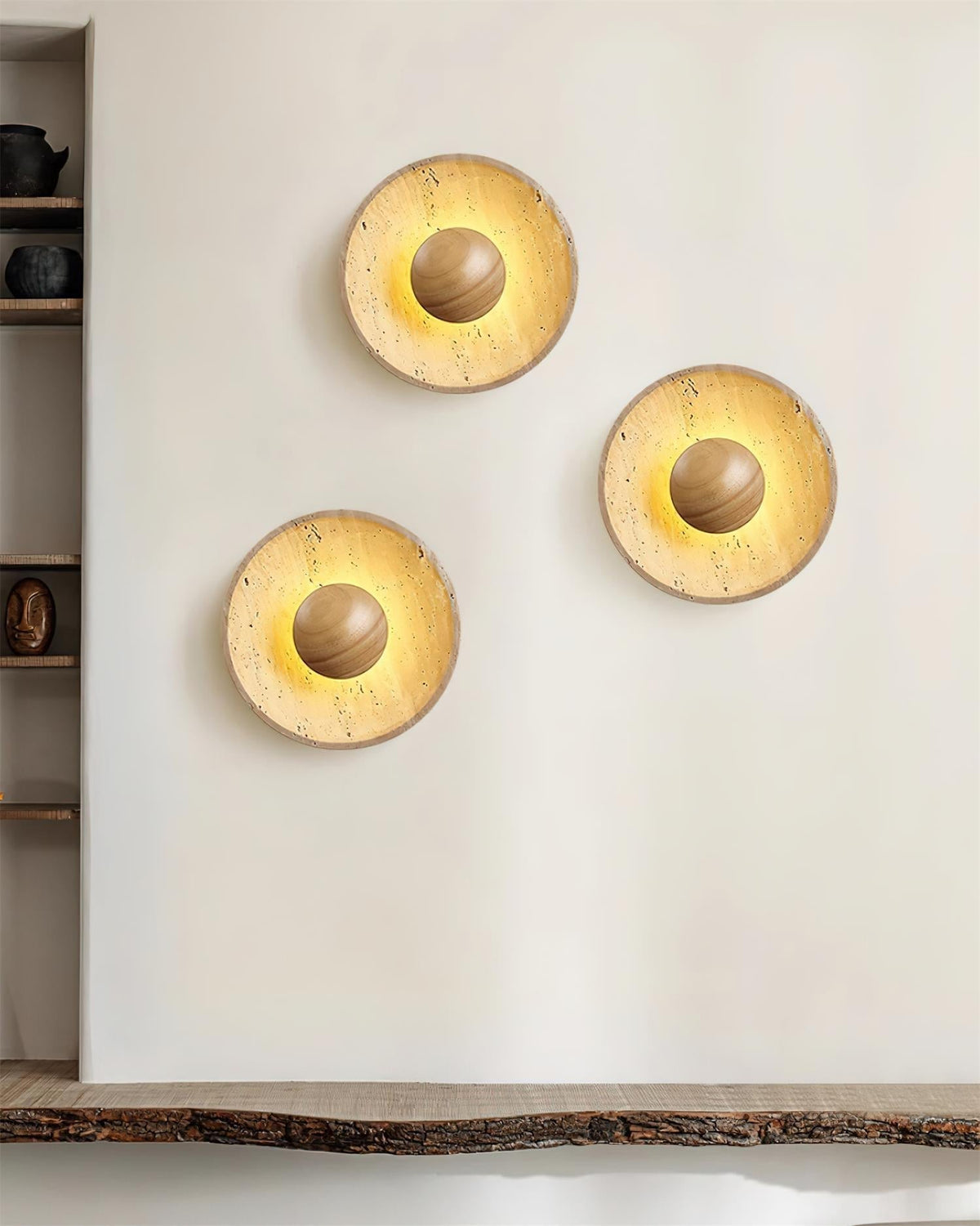 Gionne Applique Murale en Bois et Travertin - Neutralighting