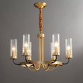 Chandelier Cadre Rond Noir Bras en Laiton avec Verre Cannelé - Neutralighting